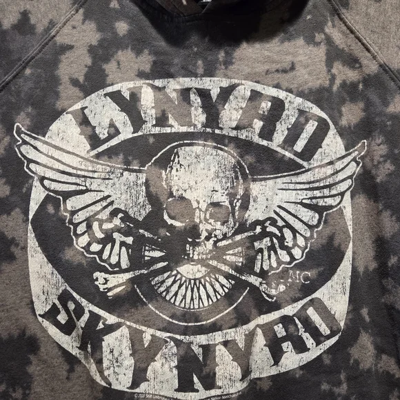 NIRVANA Black and Gray Tie-Dye Lynyrd Skynyrd Hoodie - Picture 2 of 4